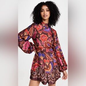 Farm rio Bright Flora Long Sleeve Dress XS